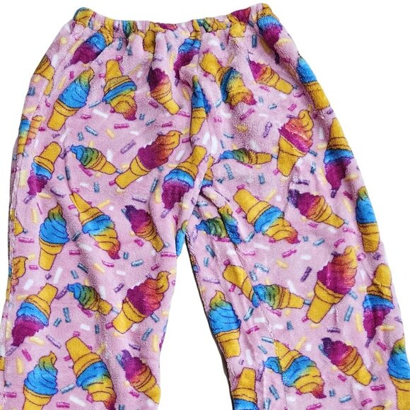 Girls' Plush Pajama Pants, Size Junior Small (3-5), Ice Cream Cone Print - Picture 2 of 3